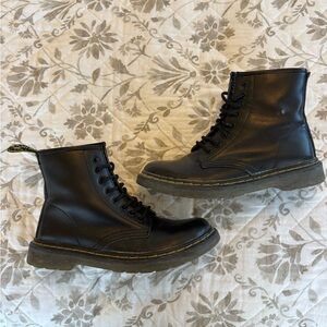 Black Lace-Up Combat Boots